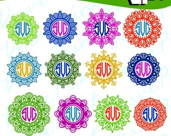 Flowers Mandala Svg, Mandala Monogram Svg, Ai, Eps, Pdf, Png Cutting file, Silhouette Clip Art svg Commercial use