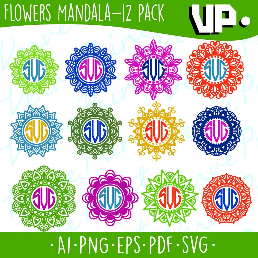 Download Flowers Mandala Svg Mandala Monogram Svg Ai Eps Pdf Png