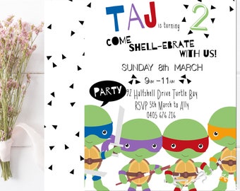 Ninja Turtle Invitation / TMNT Invitation / Teenage Mutant Ninja Turtle Party / Boys Ninja Turtle Party / Printable Invitation PP041g