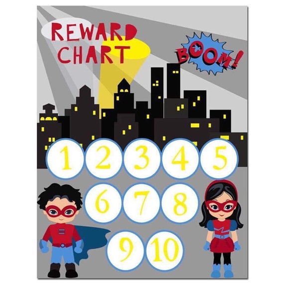 Printable Reward Chart Superhero Chore by MsFriedasClassroom