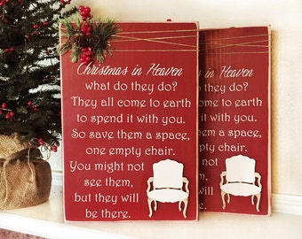 Christmas in Heaven Poem with Chair Christmas Decorations