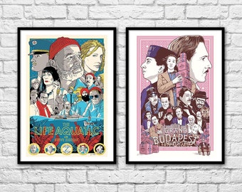 2 Art-Posters 30 x 40 cm - Wes Anderson movies