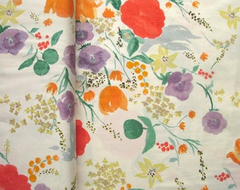 Nani Iro Fuccra Rakuen 100% Cotton Sateen Fabric, By The Yard Or Cut To Order, Floral Japanese Fabric