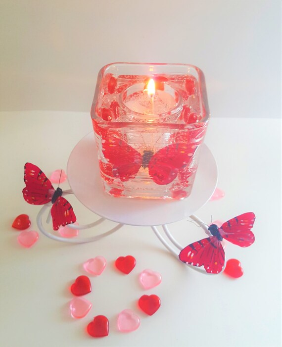 Reusable Valentine's Gel Wax Candle with Red by Elliesdesign69