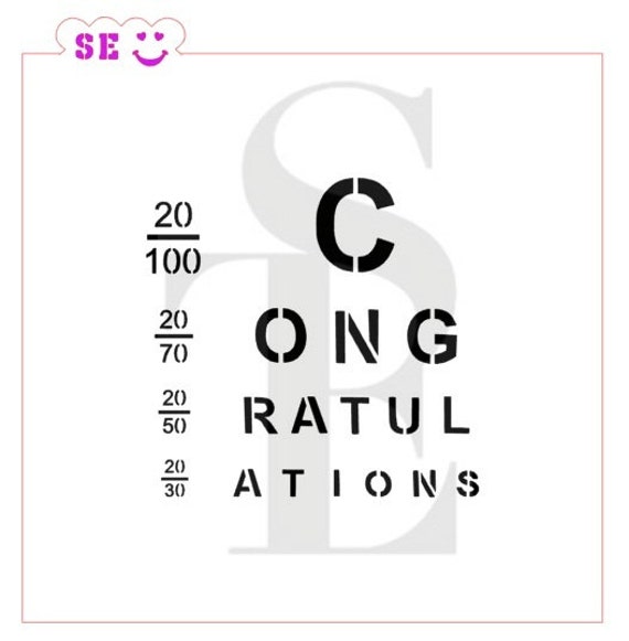 congratulations eye chart stencil