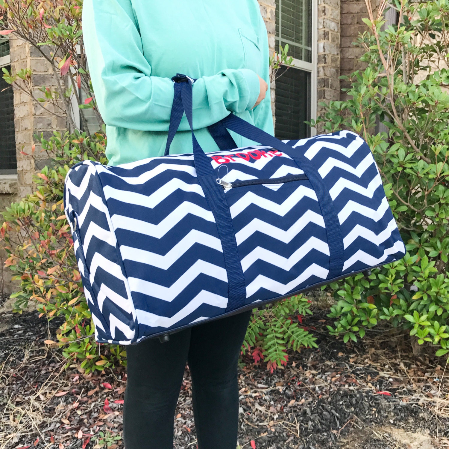 Canvas Duffle Bag Personalized Overnight Bag by ShopSimpleJoy