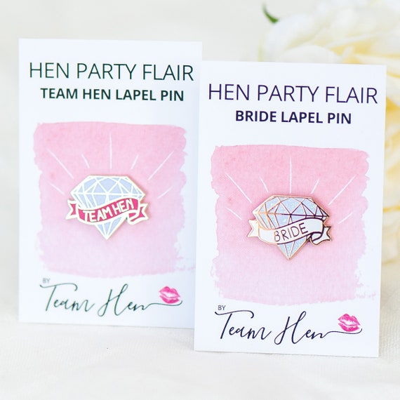 Team Hen and Bride Lapel Pin