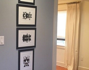 Set of 6 Unframed Inkblots on white cardstock