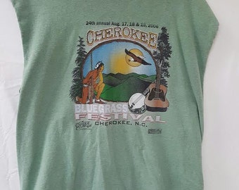 Cherokee Bluegrass Festival Cut Off Sleeves XL