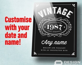 30th Birthday, 30th Birthday Gift, High Quality Print, Personalized & Shipped To Your Door, 1987 Birthday, 30 Birthday, For Man or Woman