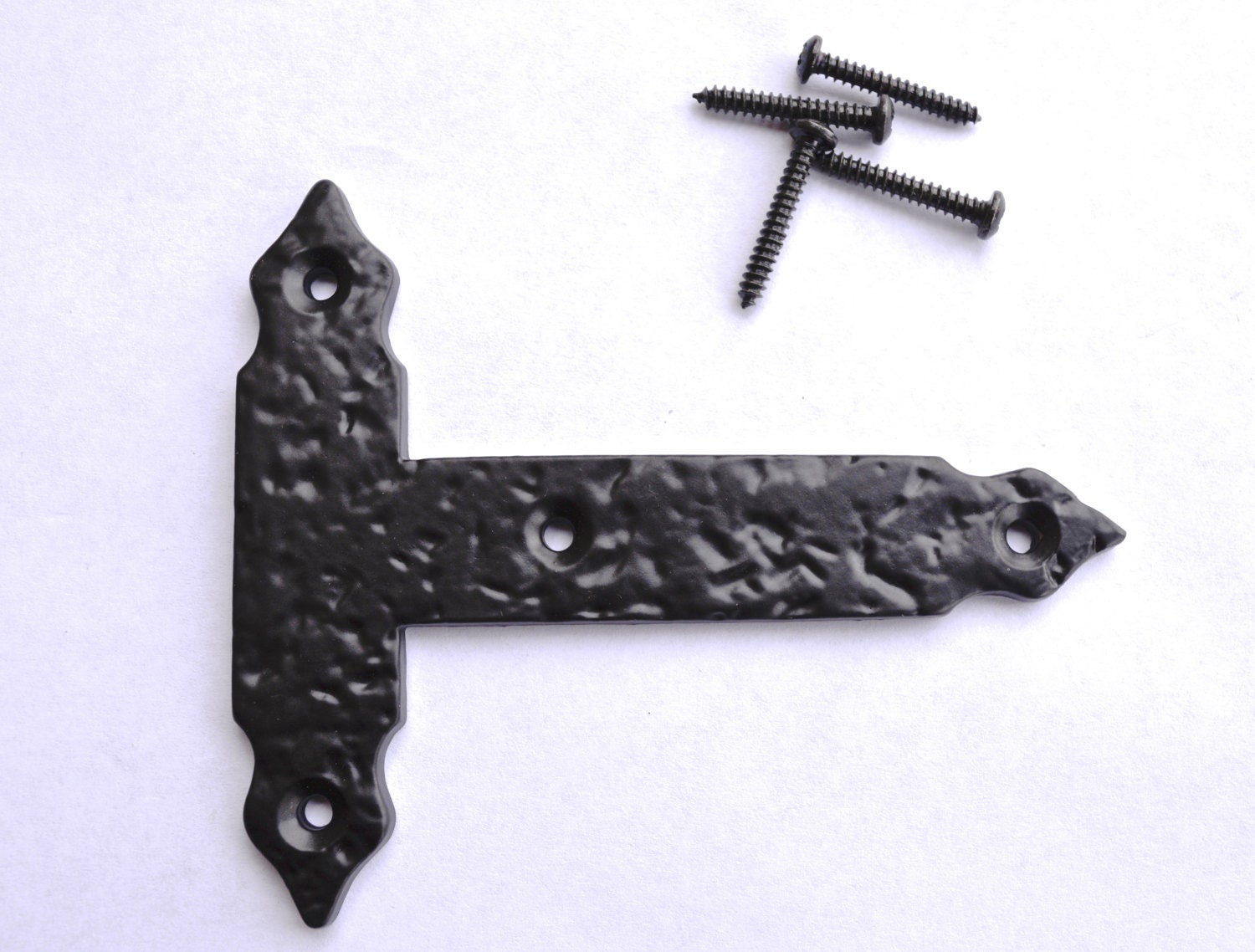 set of 2 Decorative T bracket for barn doors black matte T