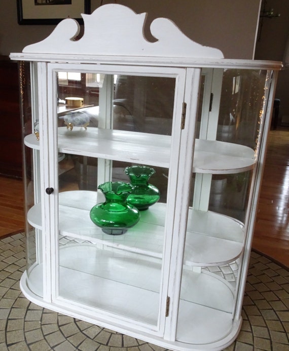 Items similar to Vintage Repurposed Small Curio with Curved