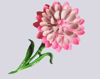 Add some Flower Power this Summer. Vintage Pink Enamel Flower Brooch 1960s-1970s