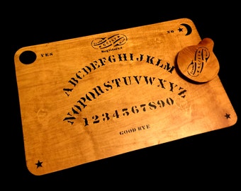Wooden Ouija Board Set with Planchette Antique Kennard Reproduction Vintage Replica Spirit Board