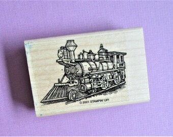 Train Image Steam Engine Papercraft Rubber Stamp Wood Block Mounted Stamp Scrapbooking Card Making DIY Party Invitation Craft Supply