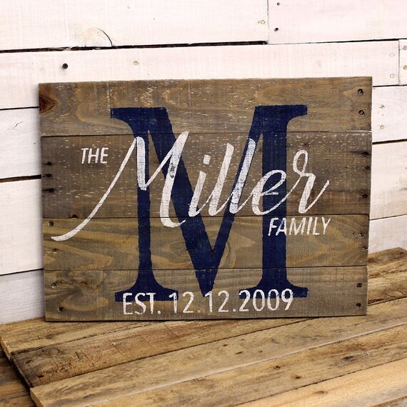 Wedding Custom Wood Name Sign Custom Wedding Gift Pallet