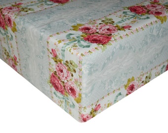 Vintage Baby Bedding, Shabby Chic Crib Bedding, Vintage Crib Sheet, Floral Changing Pad Cover