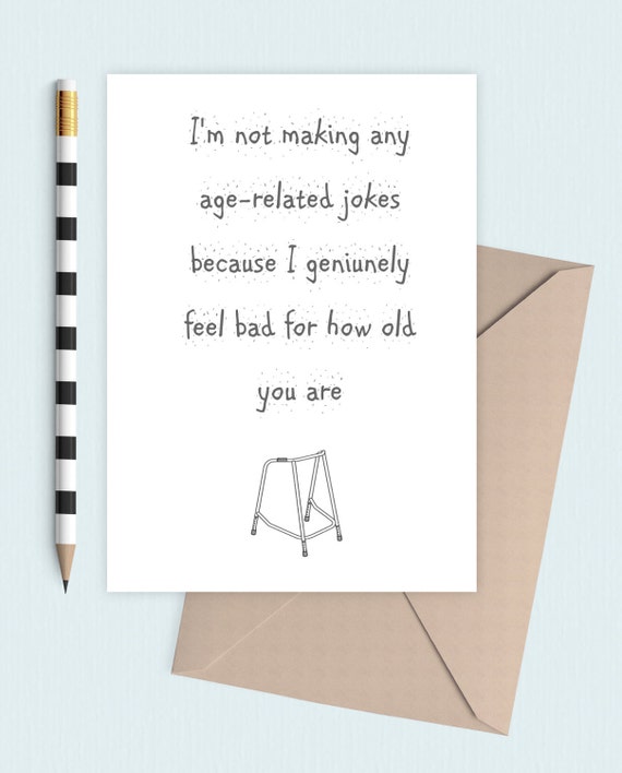 Items similar to Zimmer frame funny age related birthday card on Etsy