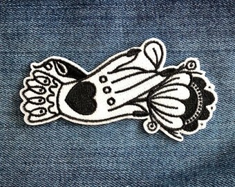 The Hand - Glow in the Dark - Patch// Iron On Patch // Embroidered patch // Applique // Party favors