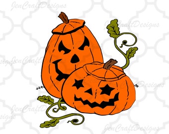 Pumpkin, Jack 'O' Lantern SVG, DXF, EPS, Png, layered Halloween cutting files for use with Silhouette & Cricut. Print then cut file.