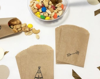 Favor Bags - Arrow Baby Shower - Tribal Baby Shower - Wild One Birthday - First Birthday - Baby Shower Arrow - Kraft Bags - Boho Baby - Bag