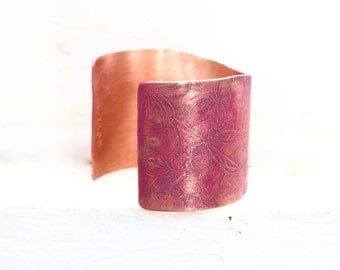 Perfect Copper Wedding Anniversary Gift, Unique Copper Jewelry, Personalized 7th Anniversary Jewelry, Copper Chunky Cuff, Boho Chunky Cuff
