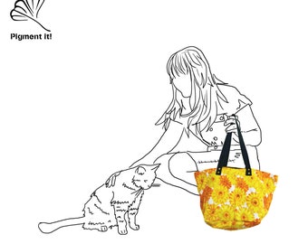 Cabas " The Happy", cabas bag, tote bag ,100% recycle bag, belt, ecofriendly,