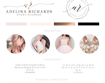 Wedding Logo, Wedding Planner Logo Design, Photography Logo Design, Rose Gold branding Package, Predesigned Rose Gold Logo Package