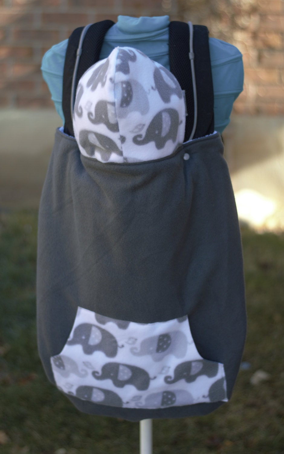 Baby Carrier Cover w/pocket Winter Cover Charcoal Gray with