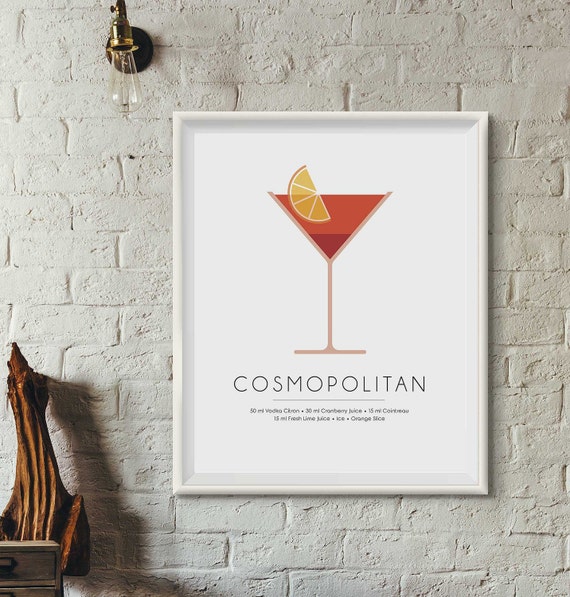 Cosmopolitan Minimalist Cocktail Posters Classic Cocktail Art 0121