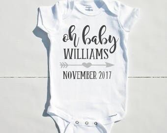 Pregnancy Reveal Baby Onesie® - Pregnancy Announcement Onesie® - Pregnancy Reveal to Grandparents - Oh Baby Onesie® - Announcement Onesie®