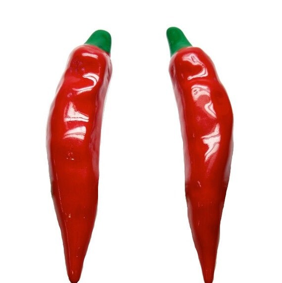 Vintage 1980s Red Chili Pepper Stud Earrings Southwestern New