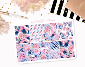 Slowly Drifting - Floral Hot Air Balloon Themed Planner Stickers // Full Box Designs // Perfect for Erin Condren Vertical Life Planner