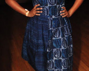 Blue Tie Dye Dress, African Dress, African Clothing, Short Dress, African Dresses for Women, African Clothing