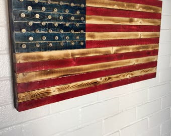 Red White and Blue Rustic American flag