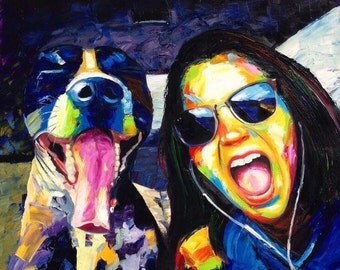 Custom Dog Portrait Custom Pet Portrait from Photo. Custom Pet Painting Dog Lover Gift Cat Portrait. Abstract Painting Personalized Pet Gift