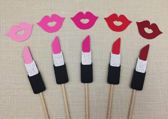 Lipstick Photo Booth Props / Lips PhotoBooth Props / Glitter