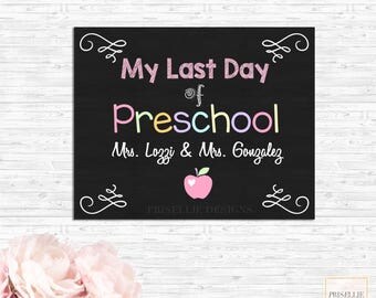 First Day of School Sign, My First Day of Preschool Kindergarten 1st 2nd 3rd Grade Personalized School Printable Sign