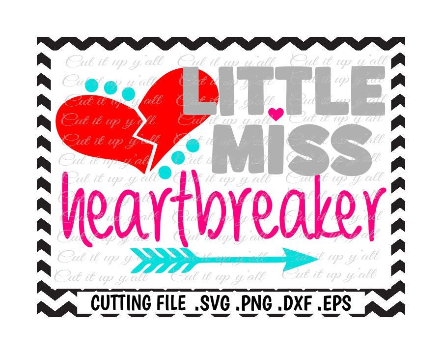 Download Little Miss Heartbreaker, Valentine Svg, Valentines Day ...