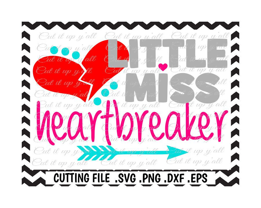 Download Little Miss Heartbreaker, Valentine Svg, Valentines Day ...