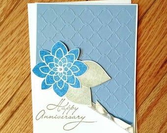 Anniversary Card, anniversary gift, 1st anniversary card, 50th anniversary card, parents anniversary, Stampin up card, homemade card