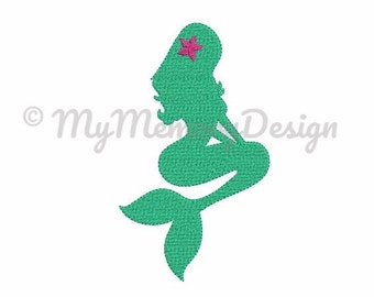 6 size Mermaid embroidery design - Full stitch embroidery design - Nautical embroidery design - Mini embroidery pattern - INSTANT DOWNLOAD