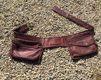 Leather Belt Bag, hands free utility belt for holding iphone, glasses, make up, keys