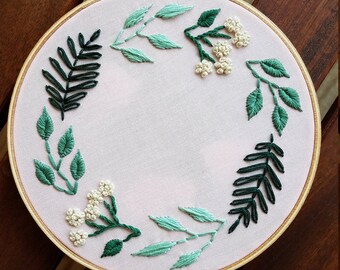 Custom Floral Embroidery Hoop Art