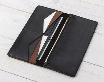 Womens Wallet, Zipper Wallet, Womens Leather Wallet, Long Wallet, Zipper Leather Wallet, Personalized Wallet, Wallet For Her, Leather Clutch