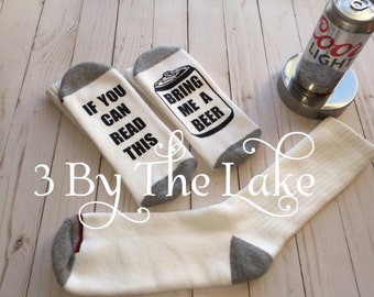 If You Can Read This, Bring Me Beer (Beer Can) Funny Men Socks
