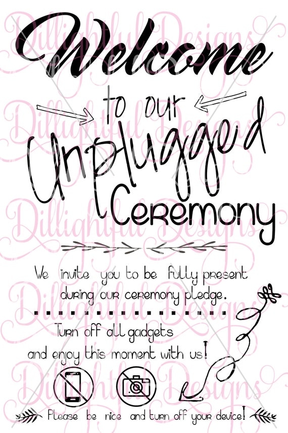 SPECIAL Unplugged Wedding Ceremony Sign Saying Phrase SVG Mr