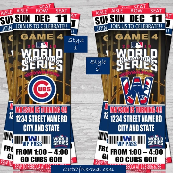 Chicago Cubs Birthday Invitations 3