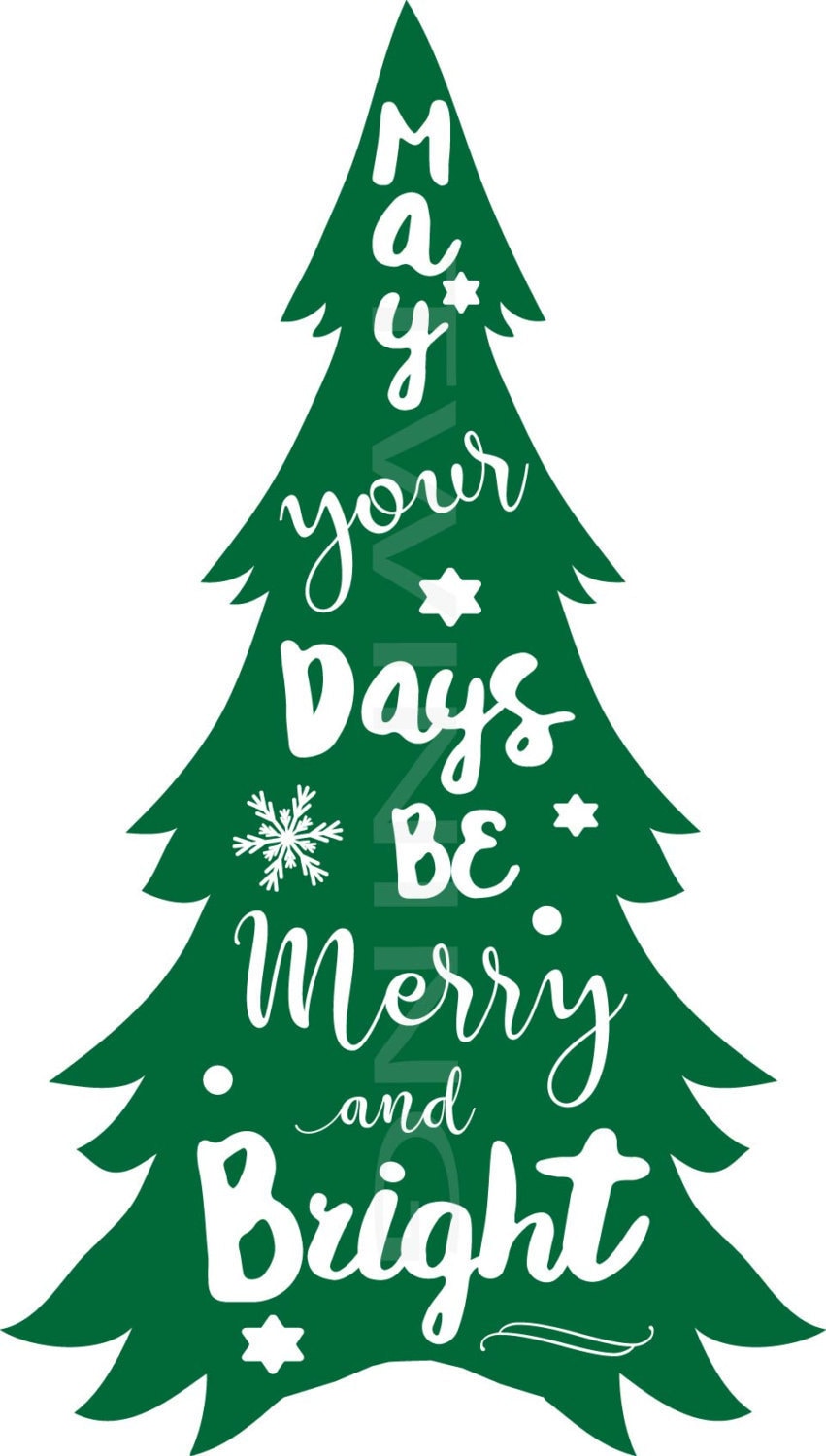 Download Merry and Bright christmas tree SVG PNG pdf dxf