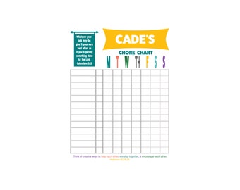 Chore Chart; weekly chore chart; chore chart for kids; personalized chore chart; digital print chore chart; digital chore chart for kids;
